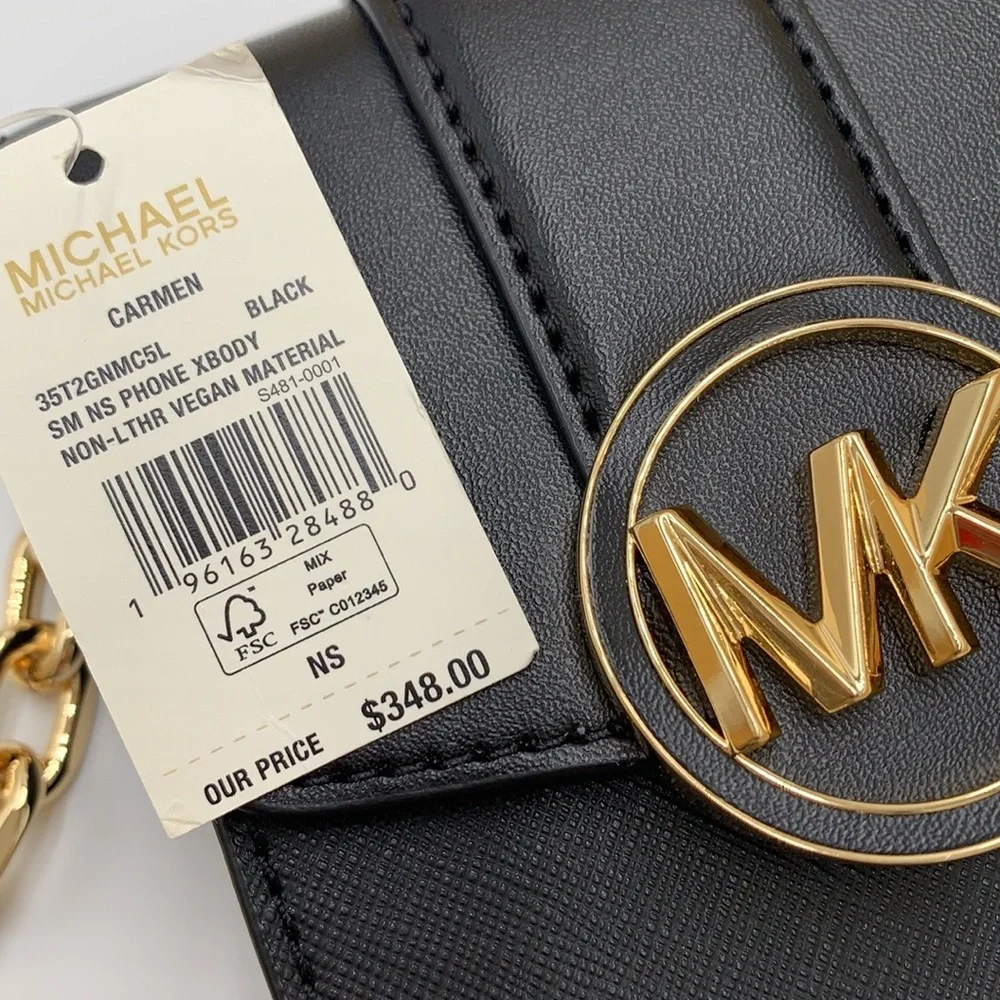 MICHAEL KORS Carmen NS Small Phone Crossbody Bag Black color - Picture 16 of 16